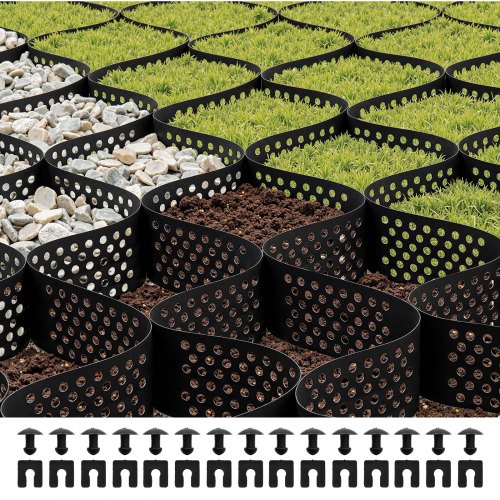 Ground Grid 4-Inch Depth Geocell Grid 17.06x8.86 FT / 5200x2700 mm for Gravel
