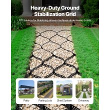Ground Grid 4-Inch Depth Geocell Grid 17.06x8.86 FT / 5200x2700 mm for Gravel