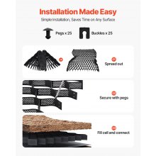 Ground Grid 4-Inch Depth Geocell Grid 17.06x8.86 FT / 5200x2700 mm for Gravel