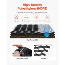 VEVOR Gravel Grid, 4 Inch Depth, 17.06 x 8.86 FT / 5200 x 2700 mm, 1880 LBS Per Sq ft Grass Ground Retainer, Permeable Geo Grids Driveway Stabilization, for Garden, Patio, Walkway, RV Parking Slopes