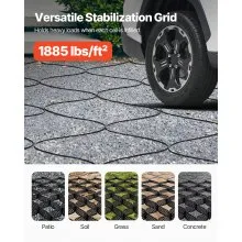 VEVOR Gravel Grid, 4 Inch Depth, 17.06 x 8.86 FT / 5200 x 2700 mm, 1880 LBS Per Sq ft Grass Ground Retainer, Permeable Geo Grids Driveway Stabilization, for Garden, Patio, Walkway, RV Parking Slopes