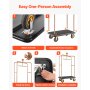 VEVOR Hotel Luggage Cart, 544.31 kg Heavy Duty Bellman Cart with Stainless Steel Frame, 203 mm Rubber Wheels, Black Carpeted Deck, Commercial Luggage Carrier Rolling Trolley for Hotels,Resorts, Rose Gold
