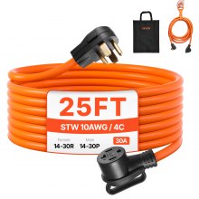 25 ft Dryer Extension Cord 4-Prong NEMA 14-30P to 14-30R Dryer Cord 30A