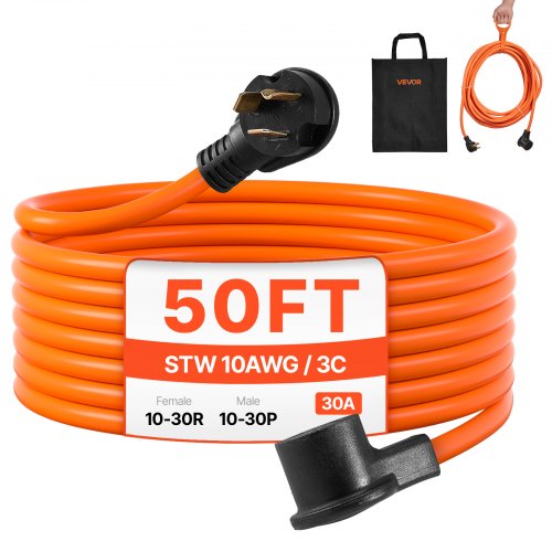 50 ft Dryer Extension Cord 3-Prong NEMA 10-30P to 10-30R Dryer Cord 30A