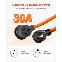 50 ft Dryer Extension Cord 3-Prong NEMA 10-30P to 10-30R Dryer Cord 30A