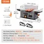 VEVOR Spiral Benchtop Jointer, 6 in, 1.5HP 10000 RPM Bench Top Wood Jointer, with 14-Blade Spiral Cutterhead 0-1/8'' Adjustable Depth 6.1x27.6'' Table, Portable Woodworking Jointer for All Wood Types