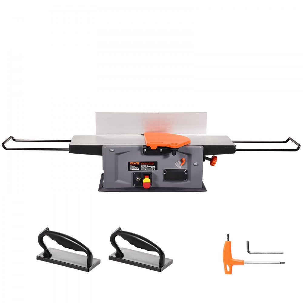 VEVOR Benchtop Spiral Jointer, 8-Inch, 2HP with 10000 RPM, Featuring an 18-Blade Spiral Cutterhead, Extendable Arm to 6.5'', and a 8x42.3'' Worktable with 0-1/8'' Depth Adjustment for Woodcraft