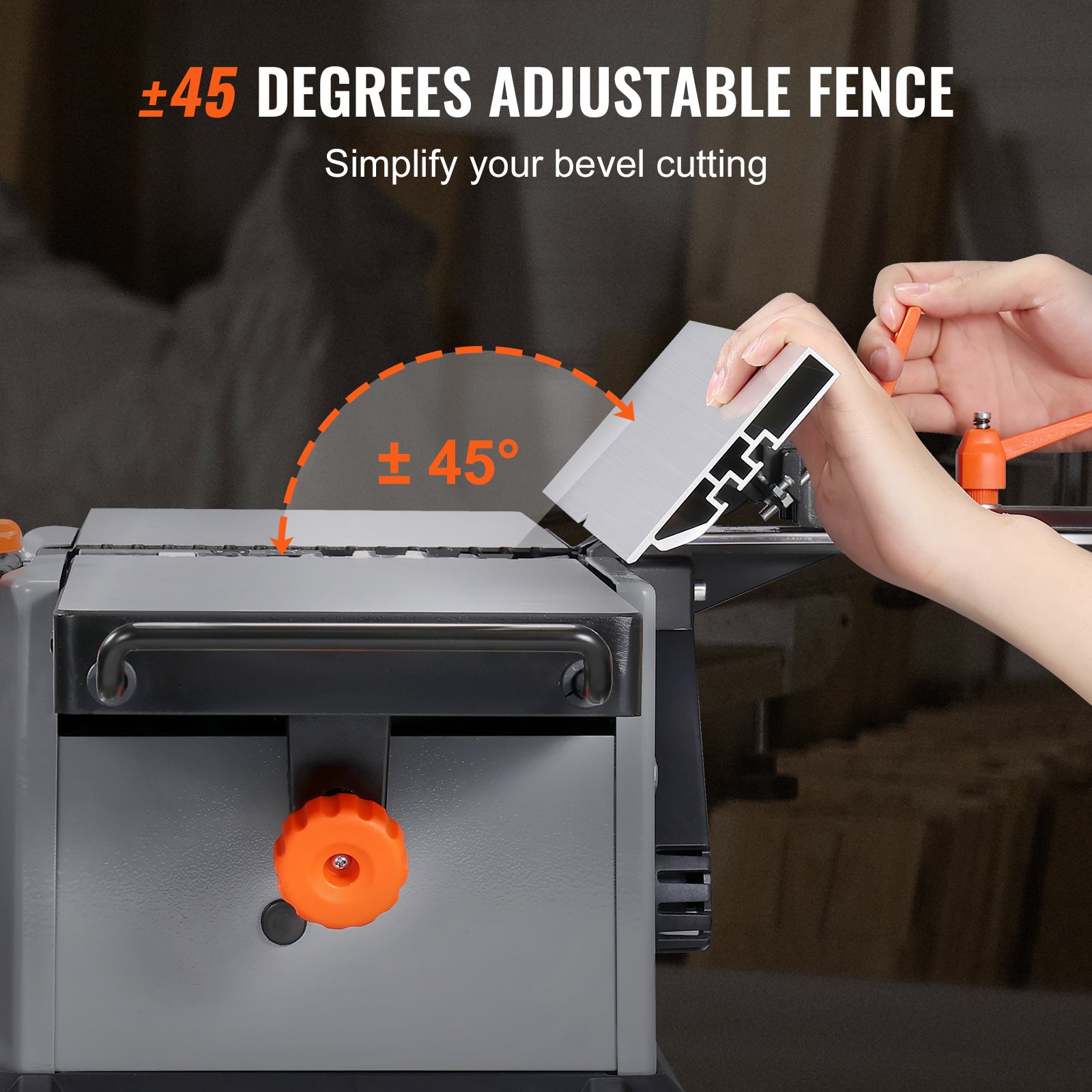 VEVOR Benchtop Spiral Jointer, 8-Inch, 2HP with 10000 RPM, Featuring an 18-Blade Spiral Cutterhead, Extendable Arm to 6.5'', and a 8x42.3'' Worktable with 0-1/8'' Depth Adjustment for Woodcraft