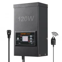 VEVOR 120W Low Voltage Landscape Transformer with Timer and Photocell Sensor, Waterproof Landscape Lighting Transformer, 120V AC to 12V AC for Outdoor, Spotlight, Pathway Light, Pool light, ETL