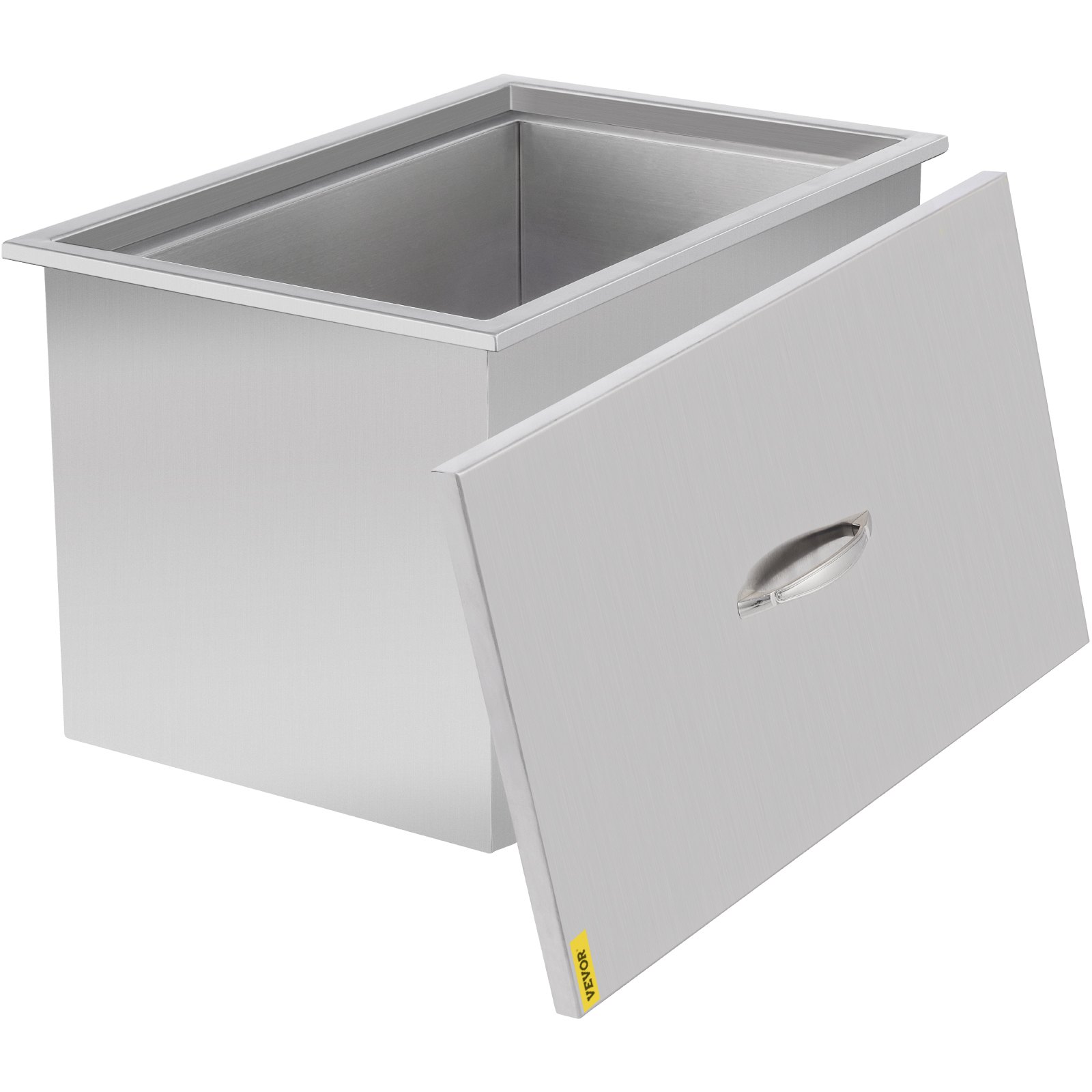 VEVOR ice chest with removable stainless steel lid and smooth finish.