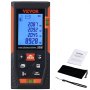 VEVOR Laser Measure, 50 m, ±1.6mm Accuracy Laser Distance Measure with 2 Bubble Levels, ft/m/in/ft+in Unit, 50.8mm Backlit LCD Screen Laser Meter, Pythagorean Mode, Measure Distance, Area and Volume
