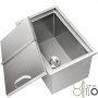 VEVOR Drop in Ice Chest 18L x 12W x 14.5H Inch Stainless Steel Ice Cooler with Sliding Cover Drop in Ice Bin Included Drain-pipe and Drain Plug for Cold Wine Beer