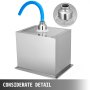 Drop In Ice Chest Cooler Stainless Steel W/ Push-Pull Cover