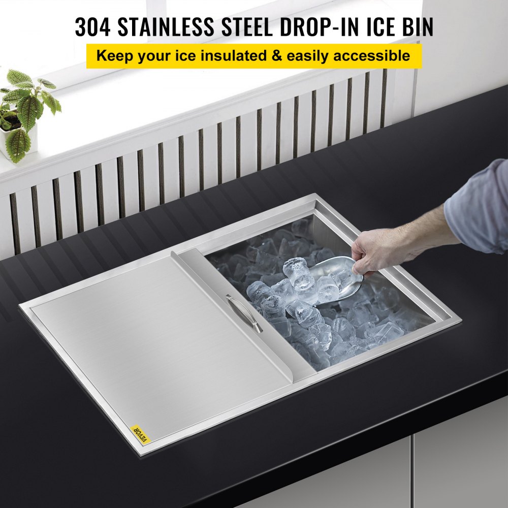 115L Ice Cooler Box Drop In Ice Chest Bin Chiller Food Cooler Outdoor Kitchen