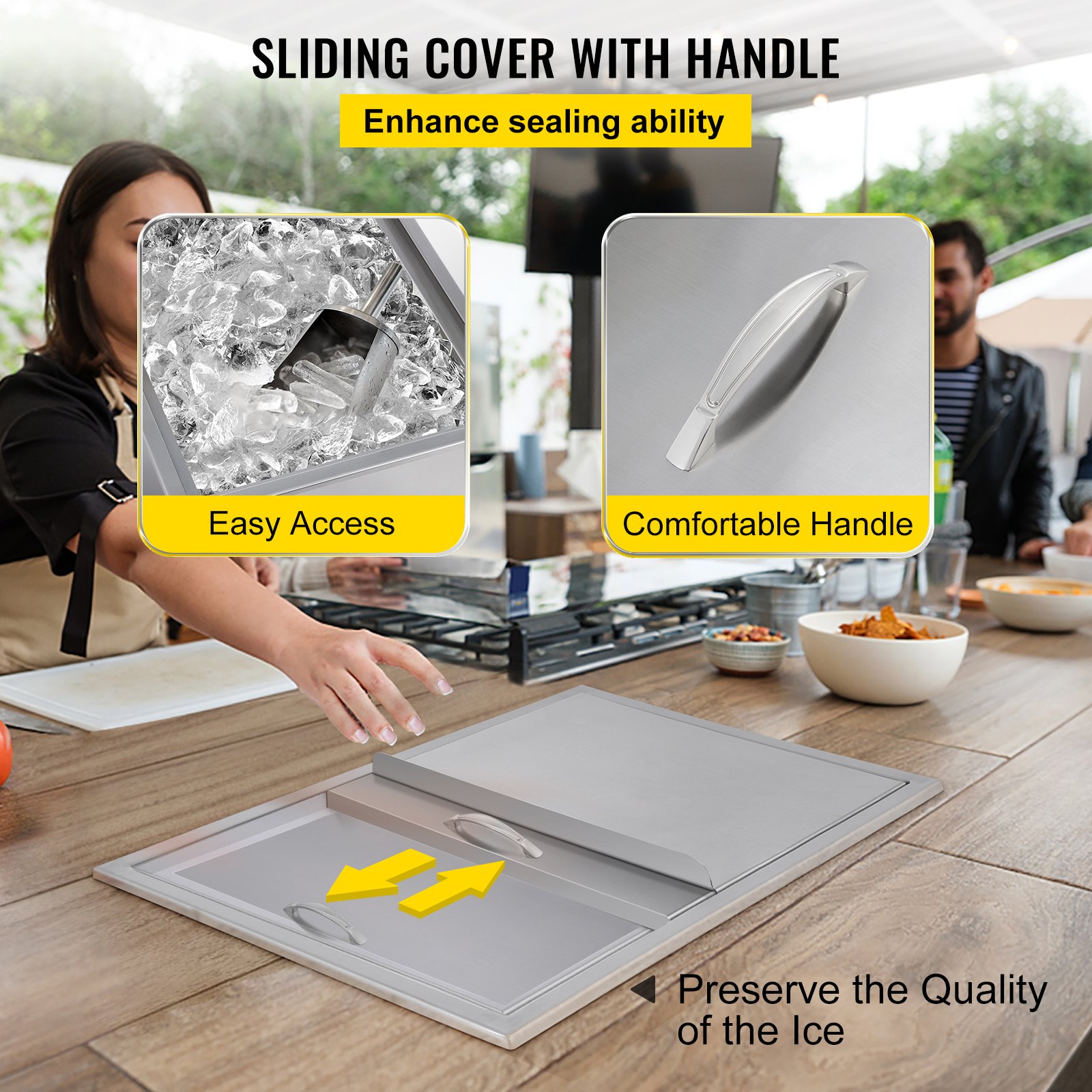 115L Ice Cooler Box Drop In Ice Chest Bin Chiller Food Cooler Outdoor Kitchen