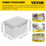 VEVOR 54x43x45cm Drop In Chill Ice Chest Bin Water Pipe Cooler Stainless Steel