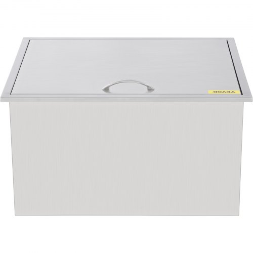 VEVOR Drop in Ice Chest 22''L x 17''W x 12''H with Cover 304 Stainless Steel Drop in Cooler Included Drain-pipe and Drain Plug Drop in Ice Bin for Cold Wine Beer