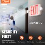 VEVOR led exit sign in hospital hallway, double-sided, fire-resistant, fcc certified, abs plastic.