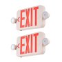 VEVOR led exit sign with emergency lights, bright red text on white background, set of two.