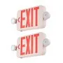 VEVOR LED Emergency Exit Sign, Dual Adjustable LED Heads, Battery-Backed Fire Exit Lighting, Red Letter Combo, Commercial Grade