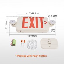 VEVOR LED Exit Sign with Emergency Lights, Two LED Adjustable Heads Emergency Exit Light with Battery Backup, Combo Red Letter Fire Exit Lighting, Commercial Exit Signs Tested to UL Standards