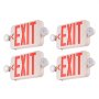 VEVOR LED Exit Sign with Emergency Lights, Two LED Adjustable Heads Emergency Exit Light with Battery Backup, Combo Red Letter Fire Exit Lighting, Commercial Exit Signs, Tested to UL Standards, 4 Pack