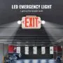 VEVOR LED Exit Sign with Emergency Lights, Two LED Adjustable Heads Emergency Exit Light with Battery Backup, Combo Red Letter Fire Exit Lighting, Commercial Exit Signs, Tested to UL Standards, 4 Pack