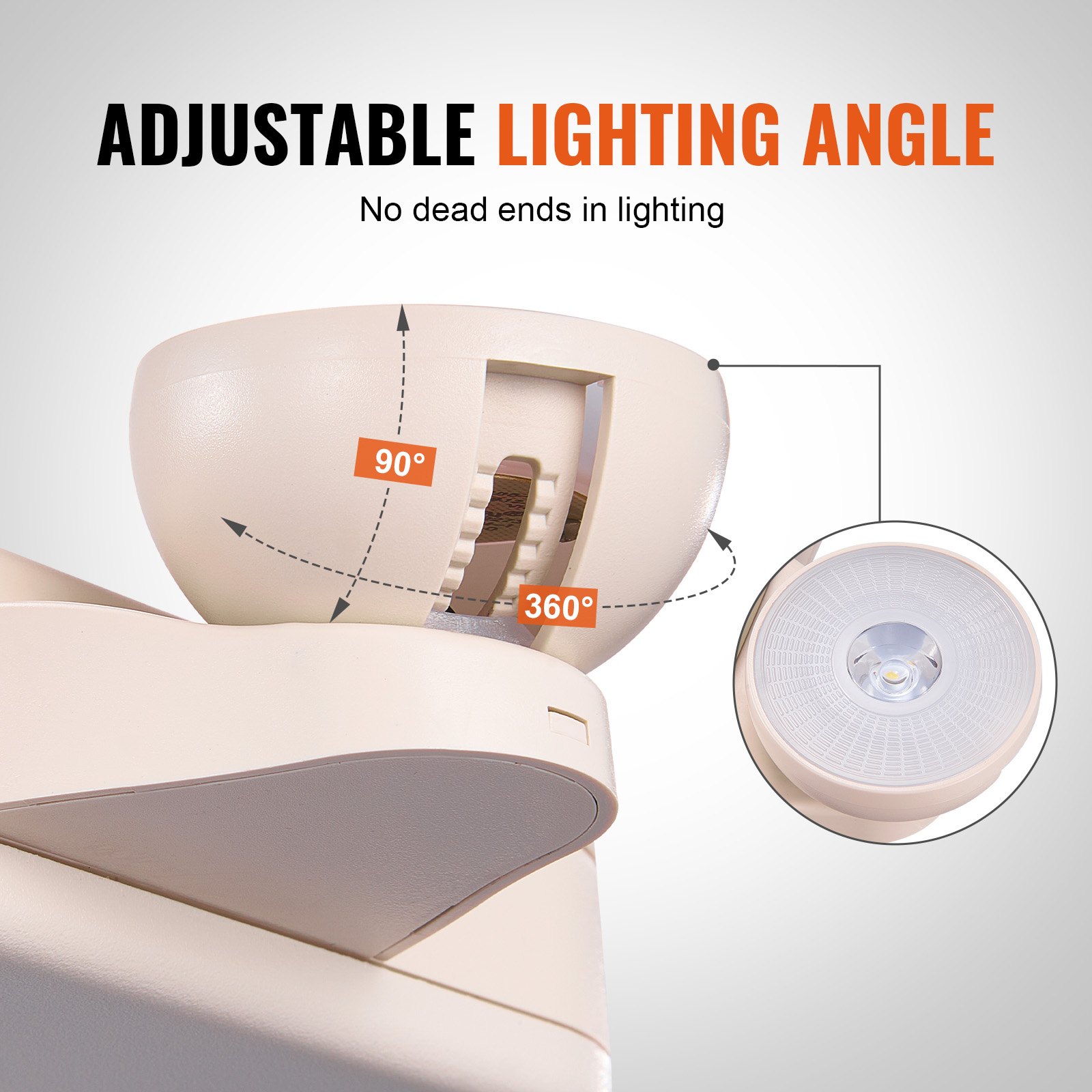 VEVOR LED Exit Sign with Emergency Lights, Two LED Adjustable Heads Emergency Exit Light with Battery Backup, Combo Red Letter Fire Exit Lighting, Commercial Exit Signs, Tested to UL Standards, 4 Pack