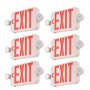 six VEVOR led exit signs with red "exit" text and side-mounted emergency lights.