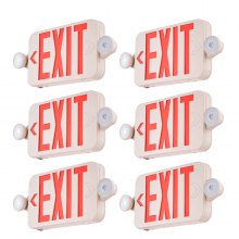 VEVOR LED Exit Sign with Emergency Lights, Two LED Adjustable Heads Emergency Exit Light with Battery Backup, Combo Red Letter Fire Exit Lighting, Commercial Exit Signs Tested to UL Standards