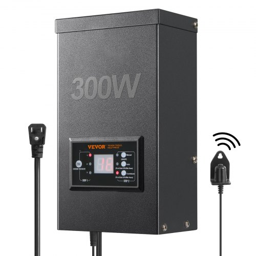 VEVOR 300W Low Voltage Landscape Transformer with Timer and Photocell Sensor, Waterproof Landscape Lighting Transformer, 120V AC to 12V/14V AC for Outdoor, Spotlight, Pathway Light, Pool light, ETL