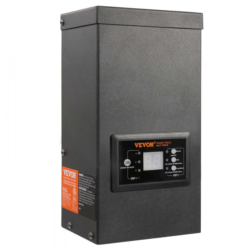 VEVOR 300W Low Voltage Landscape Transformer with Timer and Photocell Sensor, Waterproof Landscape Lighting Transformer, 120V AC to 12V/14V AC for Outdoor, Spotlight, Pathway Light, Pool light, ETL