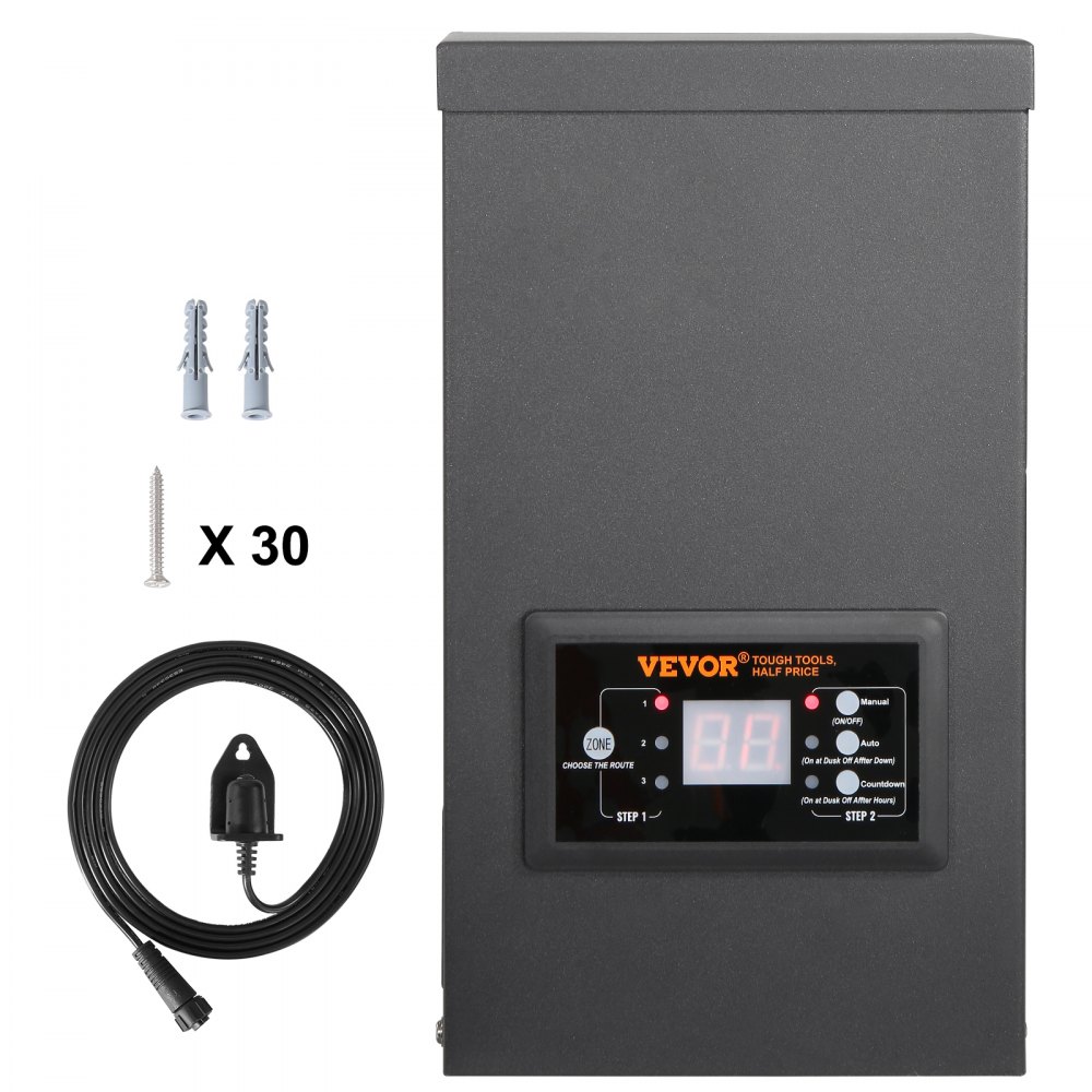 VEVOR 300W Low Voltage Landscape Transformer with Timer and Photocell Sensor, Waterproof Landscape Lighting Transformer, 120V AC to 12V/14V AC for Outdoor, Spotlight, Pathway Light, Pool light, ETL