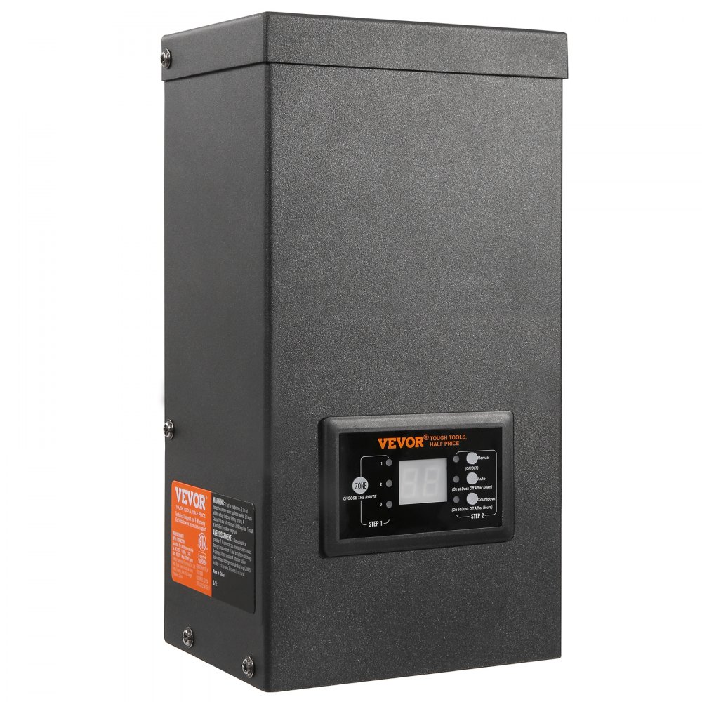 VEVOR 600W Landscape Transformer, Timer & Photocell Sensor Equipped, Weatherproof Outdoor Lighting Converter, 120V AC to 12V/14V AC, Ideal for Exterior, Spotlight, Pathway, Pool Lighting, ETL Certi