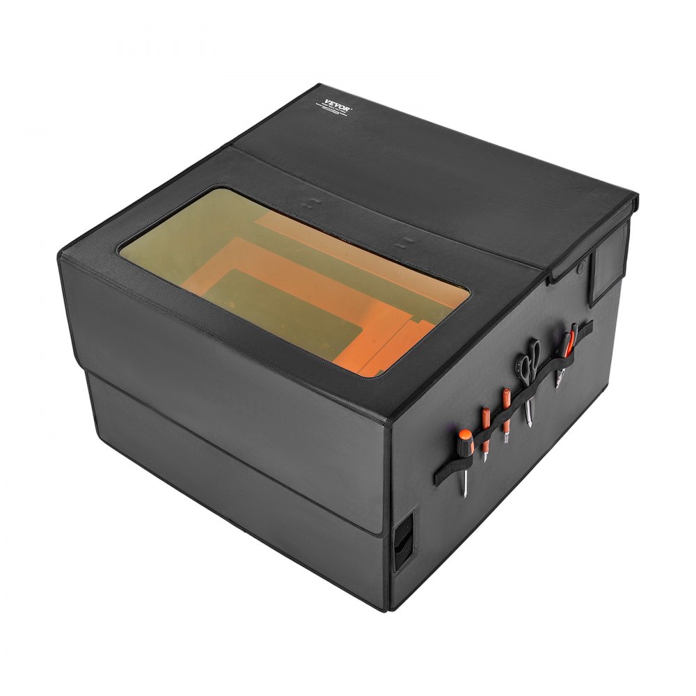VEVOR Laser Engraver Enclosure, 31.5 x 31.5 x 19.6", Flame Retardant and Fireproof Protective Cover, with Exhaust Fan and Pipe, Insulates Smoke, Noise and Eye Protection, Fits for Most Laser Engraver