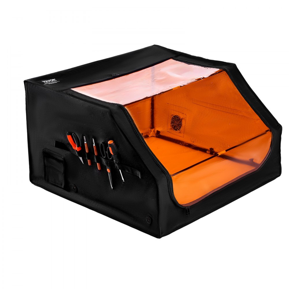 VEVOR Laser Engraver Enclosure, 31.5 x 31.5 x 19.6", Flame Retardant and Fireproof Protective Cover, with Exhaust Fan and Pipe, Insulates Smoke, Noise and Eye Protection, Fits for Most Laser Engraver