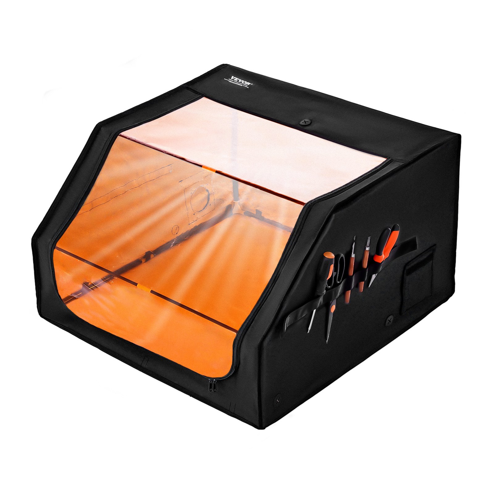 VEVOR Laser Engraver Enclosure, 31.5 x 31.5 x 19.6", Flame Retardant and Fireproof Protective Cover, with Exhaust Fan and Pipe, Insulates Smoke, Noise and Eye Protection, Fits for Most Laser Engraver