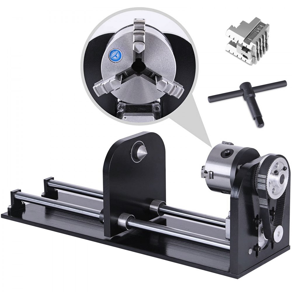 Free Shipping Motorised Rotary Axis For Laser Engraving Machine Rotary  Attachment 80mm 100mm 125mm Bracelet Ring Cups Tumbler