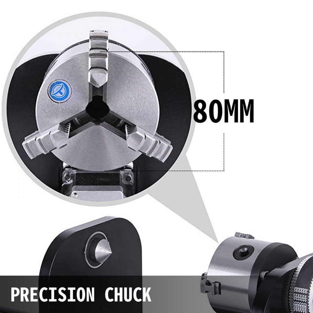 CNC 4th Axis Rotary Table A Axis 80MM Chuck F Style Engraving Machine Accessory