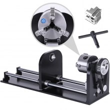 VEVOR Rotary Axis Attachment CNC Rounter Accessory A-Axis Rotary Axis with 80mm 3-Jaw 230mm Track Rotary Attachment for Laser Engraver Machine