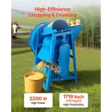 VEVOR Hay Chopper, 2200W Corn Straw Chopper with Double Feed Ports, 1719lbs/h Capacity Forage Corn Stalks Cutting Machine, 220V Multifunctional Grass Feed Pulverizer for Livestock, Farm, Ranch