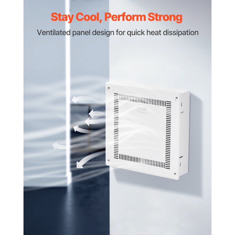 VEVOR Structured Media Enclosure, 14-Inch, Recessed in-Wall Media Box with Cover, Wall-Mount Cable Management Box Kit, Structured Wiring Multi-Media Cabinet, Cold-Rolled Steel, for TV Home Theater