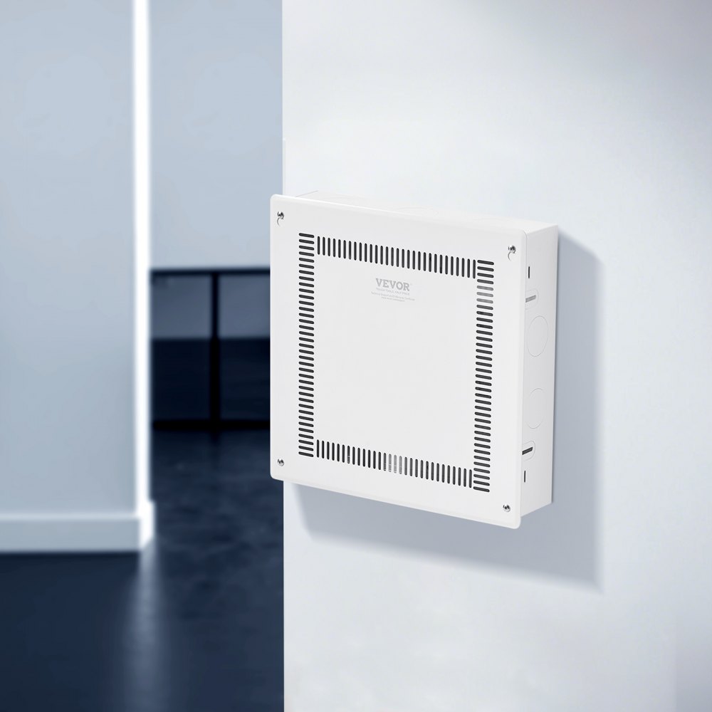 VEVOR Structured Media Enclosure, 14-Inch, Recessed in-Wall Media Box with Cover, Wall-Mount Cable Management Box Kit, Structured Wiring Multi-Media Cabinet, Cold-Rolled Steel, for TV Home Theater