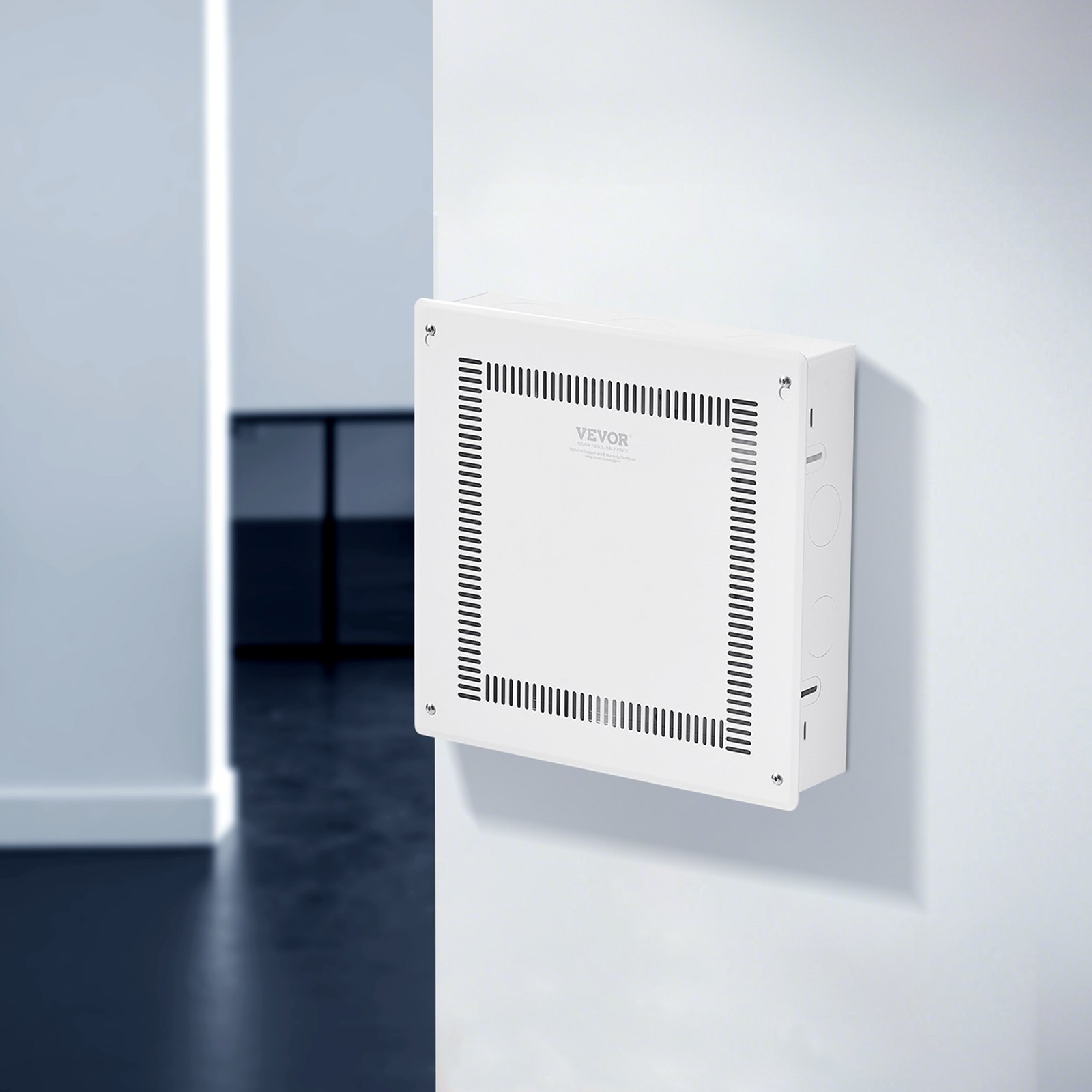 VEVOR Structured Media Enclosure, 14-Inch, Recessed in-Wall Media Box with Cover, Wall-Mount Cable Management Box Kit, Structured Wiring Multi-Media Cabinet, Cold-Rolled Steel, for TV Home Theater