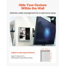 Structured Media Enclosure 17 in Recessed in-Wall TV Media Box with Cover