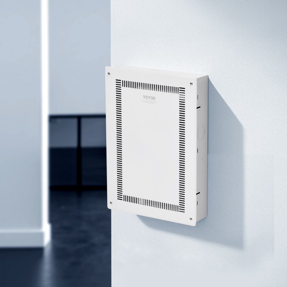 VEVOR Structured Media Enclosure, 20-Inch, Recessed in-Wall Media Box with Cover, Wall-Mount Cable Management Box Kit, Structured Wiring Multi-Media Cabinet, Cold-Rolled Steel, for TV Home Theater