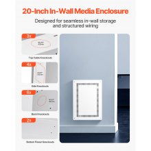 Structured Media Enclosure 20 in Recessed in-Wall TV Media Box with Cover