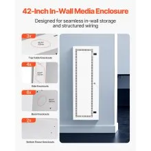 Structured Media Center Enclosure 42 in with Vented Hinged Door Cable Management