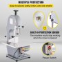 VEVOR 110V Bone Saw Machine, 850W Frozen Meat Cutter, 1.12HP Butcher Bandsaw, Thickness Range 4-180mm, Max Cutting Height 200mm,Workbeach 14.5x15inch, Work Speed 15m/s, Equipped with 3 Sawing Blades