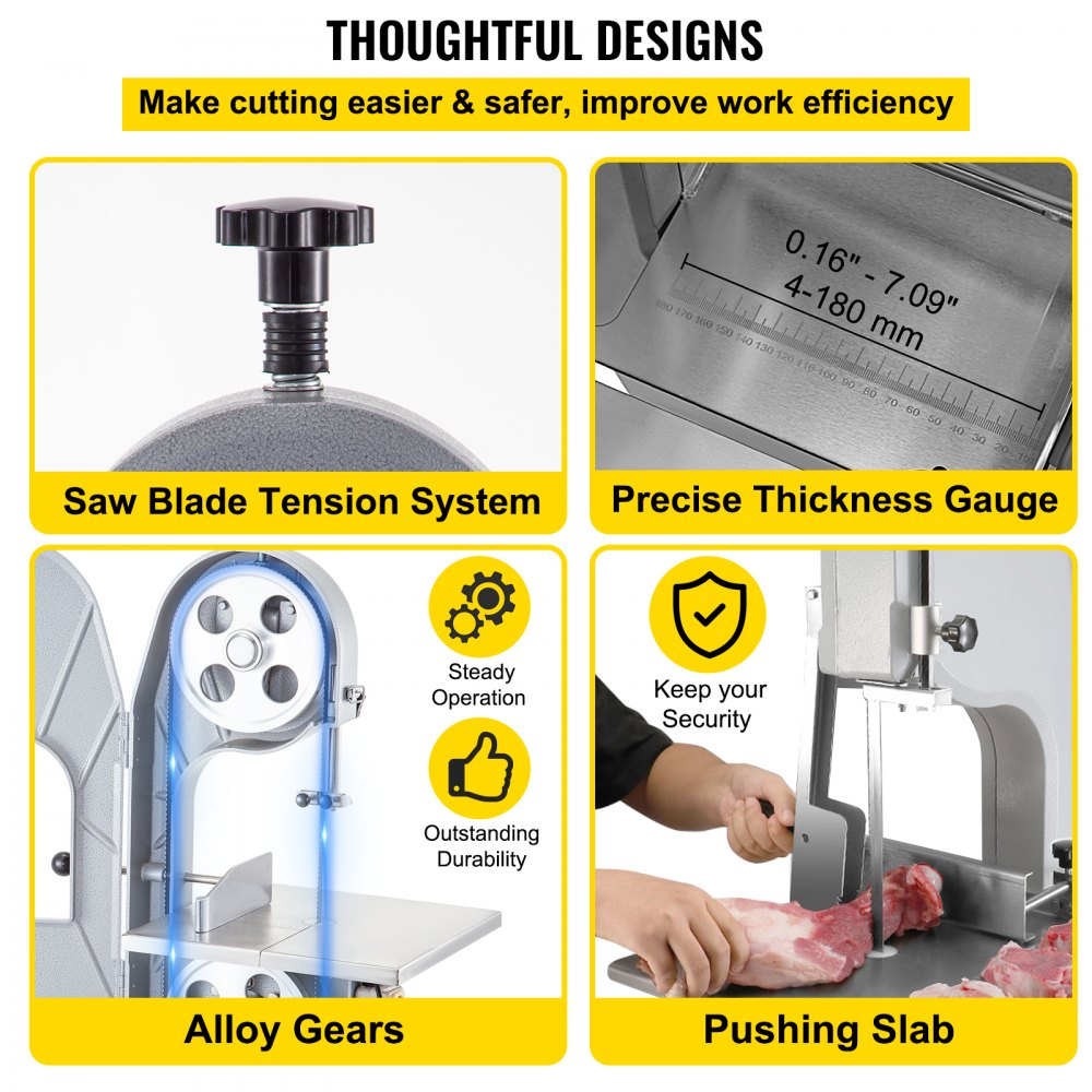 Meat Bone Saw Machine Meat Cutting Machine Commercial 850W For Cutting Bone